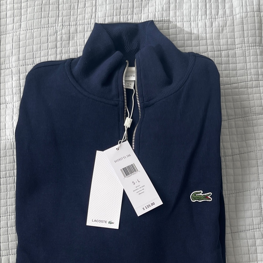 Lacoste Dark Blue Quarter-Zip Pullover